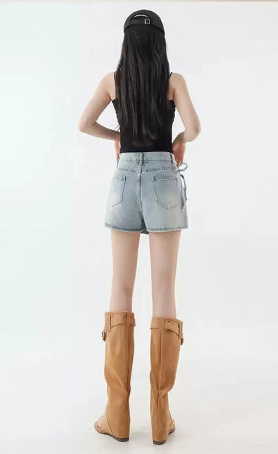 Mina Washed Strappy Denim Mini Skirt-korean-fashion-Skirt-Mina's Closet-OH Garments