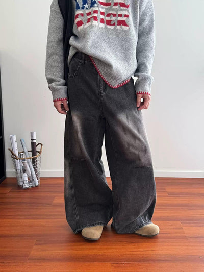 Nine Acid Washed Wide Leg Jeans-korean-fashion-Jeans-Nine's Closet-OH Garments