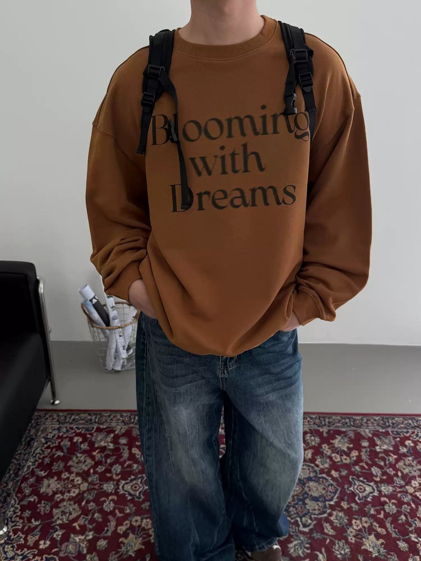 Nine Blooming With Dreams Crewneck-korean-fashion-Crewneck-Nine's Closet-OH Garments