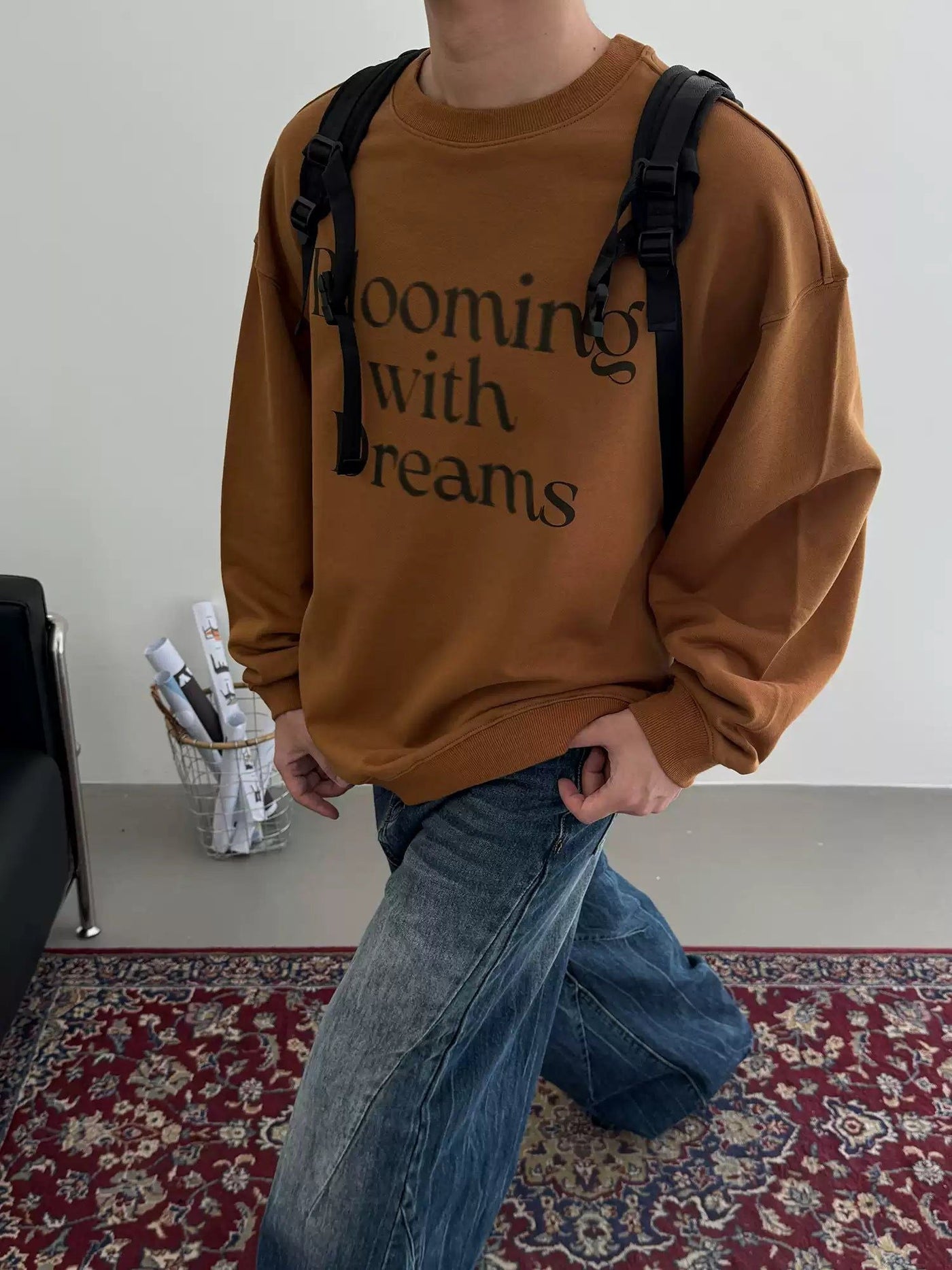 Nine Blooming With Dreams Crewneck-korean-fashion-Crewneck-Nine's Closet-OH Garments