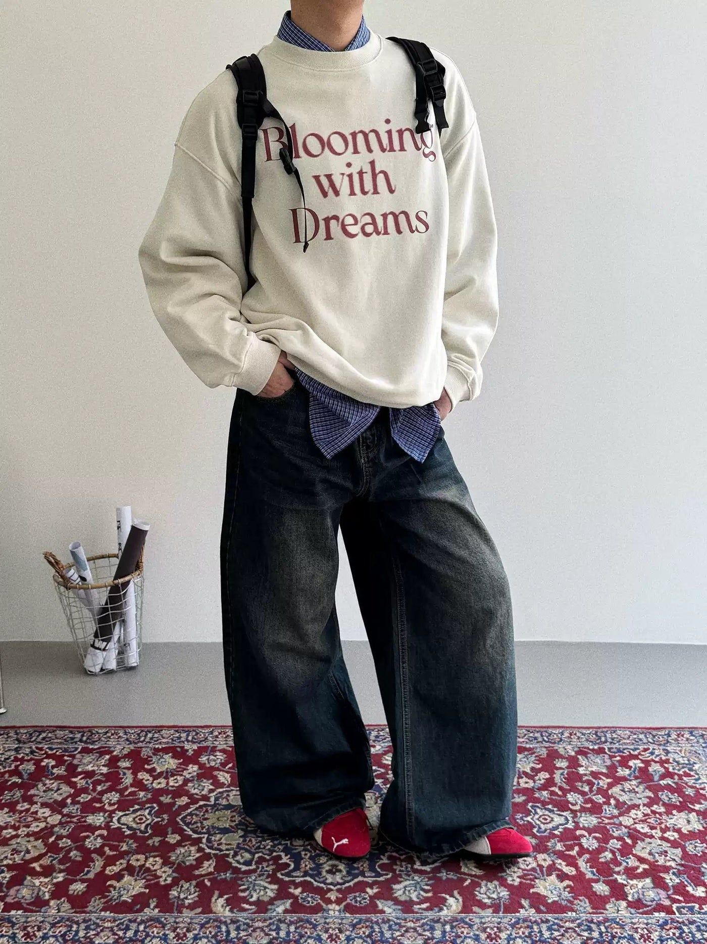 Nine Blooming With Dreams Crewneck-korean-fashion-Crewneck-Nine's Closet-OH Garments