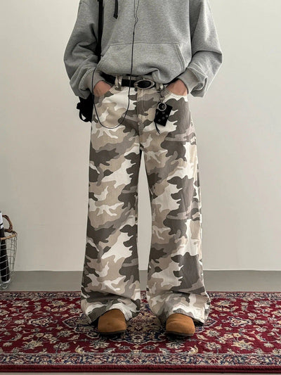 Nine Camo Print Straight Leg Cargo Pants-korean-fashion-Pants-Nine's Closet-OH Garments