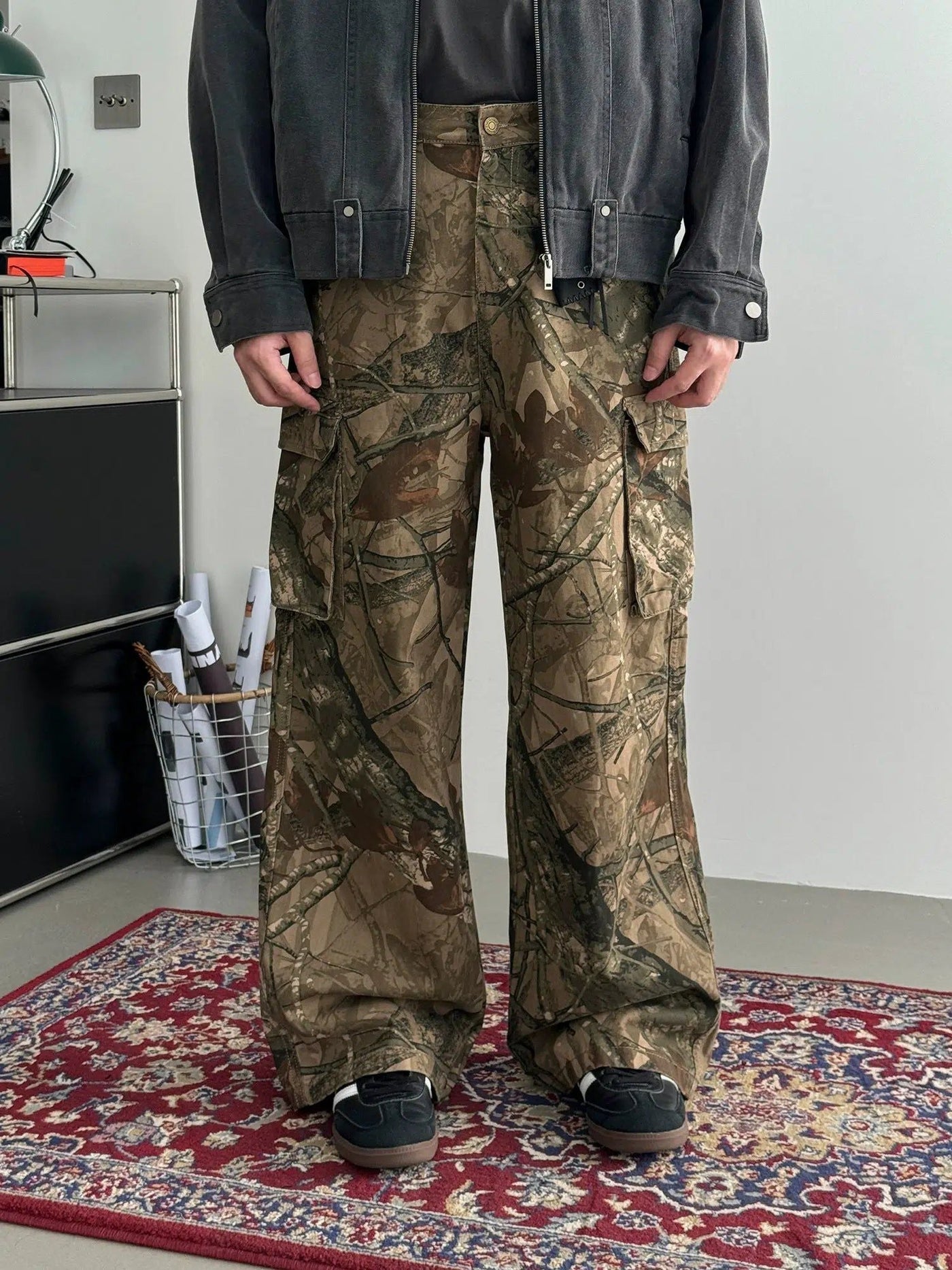 Nine Camouflage Baggy Fit Cargo Pants-korean-fashion-Pants-Nine's Closet-OH Garments