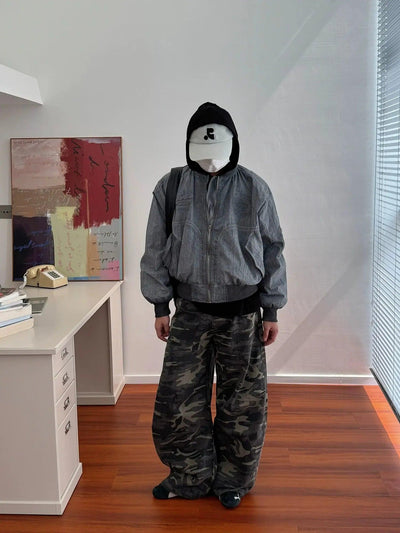 Nine Camouflage Pattern Loose Jeans-korean-fashion-Jeans-Nine's Closet-OH Garments