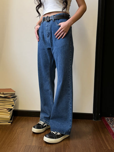 Nine Clean Fit Washed Flared Jeans-korean-fashion-Jeans-Nine's Closet-OH Garments