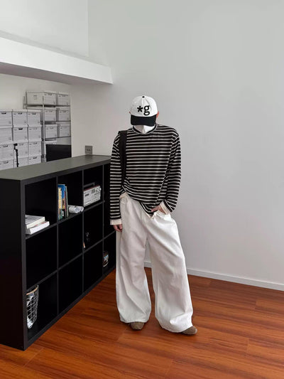 Nine Cozy Stripes T-Shirt-korean-fashion-T-Shirt-Nine's Closet-OH Garments