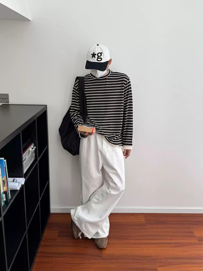Nine Cozy Stripes T-Shirt-korean-fashion-T-Shirt-Nine's Closet-OH Garments