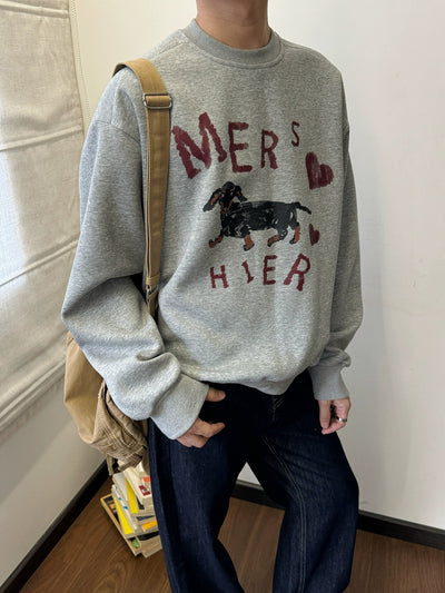 Nine Dachshund Graphic Crewneck-korean-fashion-Crewneck-Nine's Closet-OH Garments