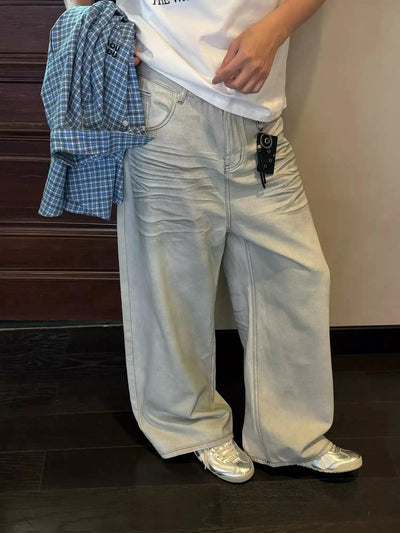 Nine Dirt Washed Loose Fit Jeans-korean-fashion-Jeans-Nine's Closet-OH Garments