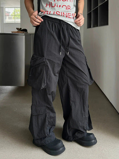 Nine Drawcord Cargo Pants-korean-fashion-Pants-Nine's Closet-OH Garments