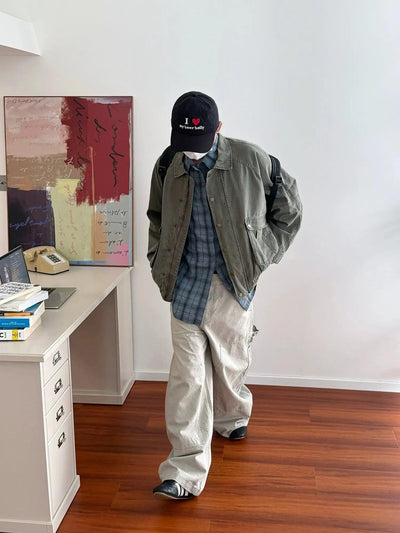 Nine Embossed Pockets Workwear Denim Jacket-korean-fashion-Jacket-Nine's Closet-OH Garments