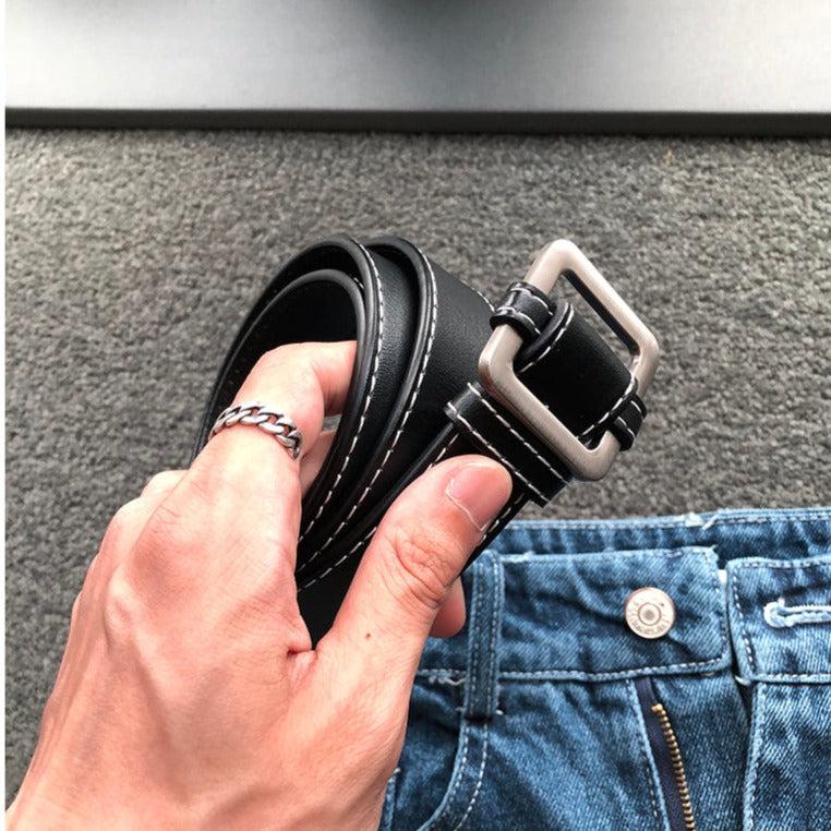 Nine Essential Lined Leather Belt-korean-fashion-Belt-Nine's Closet-OH Garments