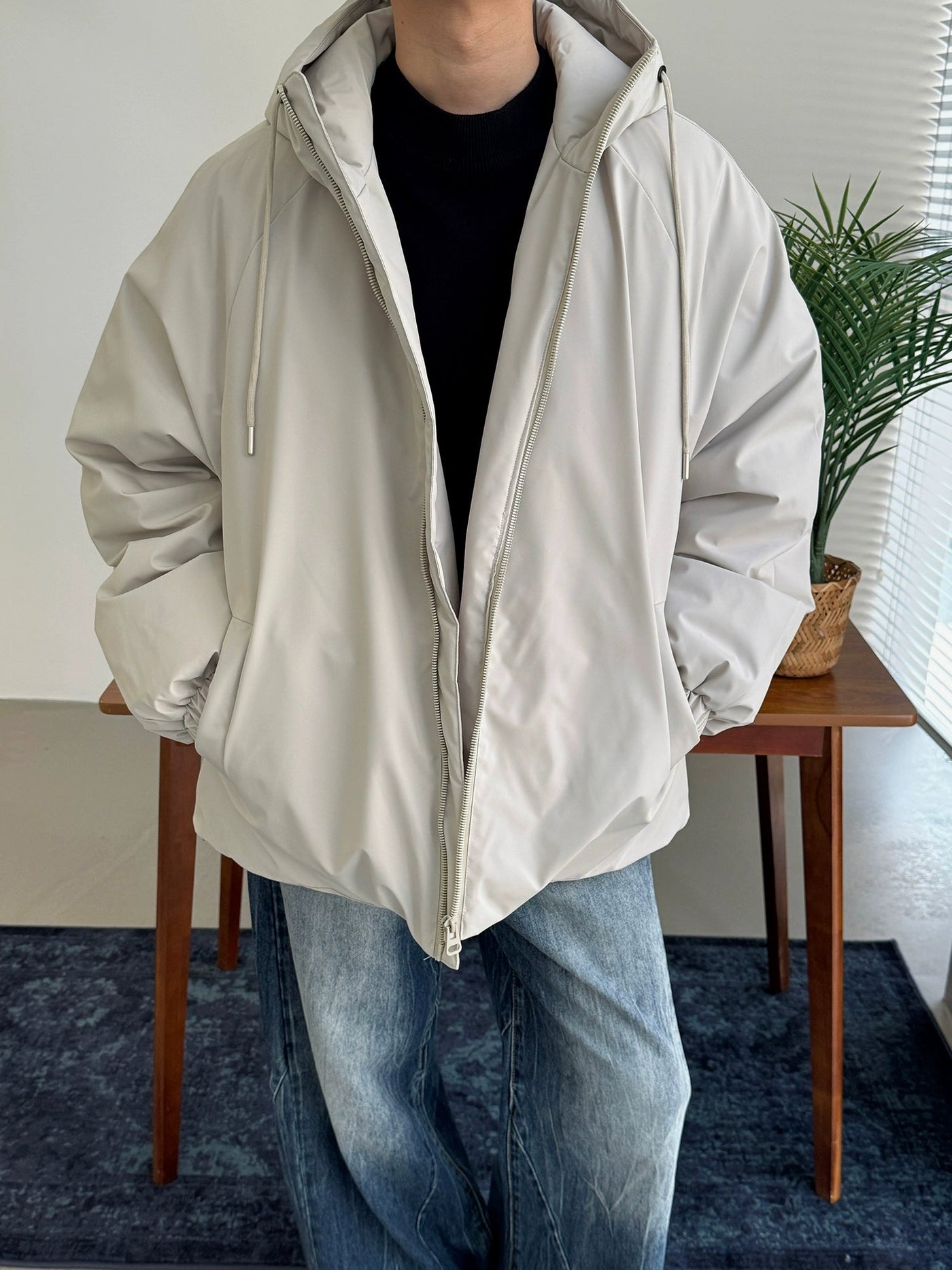 Nine Essential Solid Puffer Jacket-korean-fashion-Jacket-Nine's Closet-OH Garments