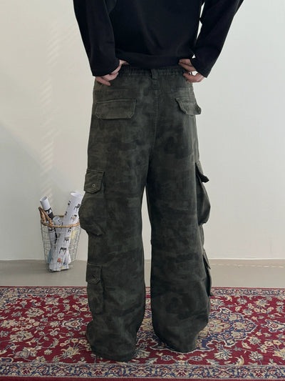 Nine Faded Camo Cargo Pants-korean-fashion-Pants-Nine's Closet-OH Garments