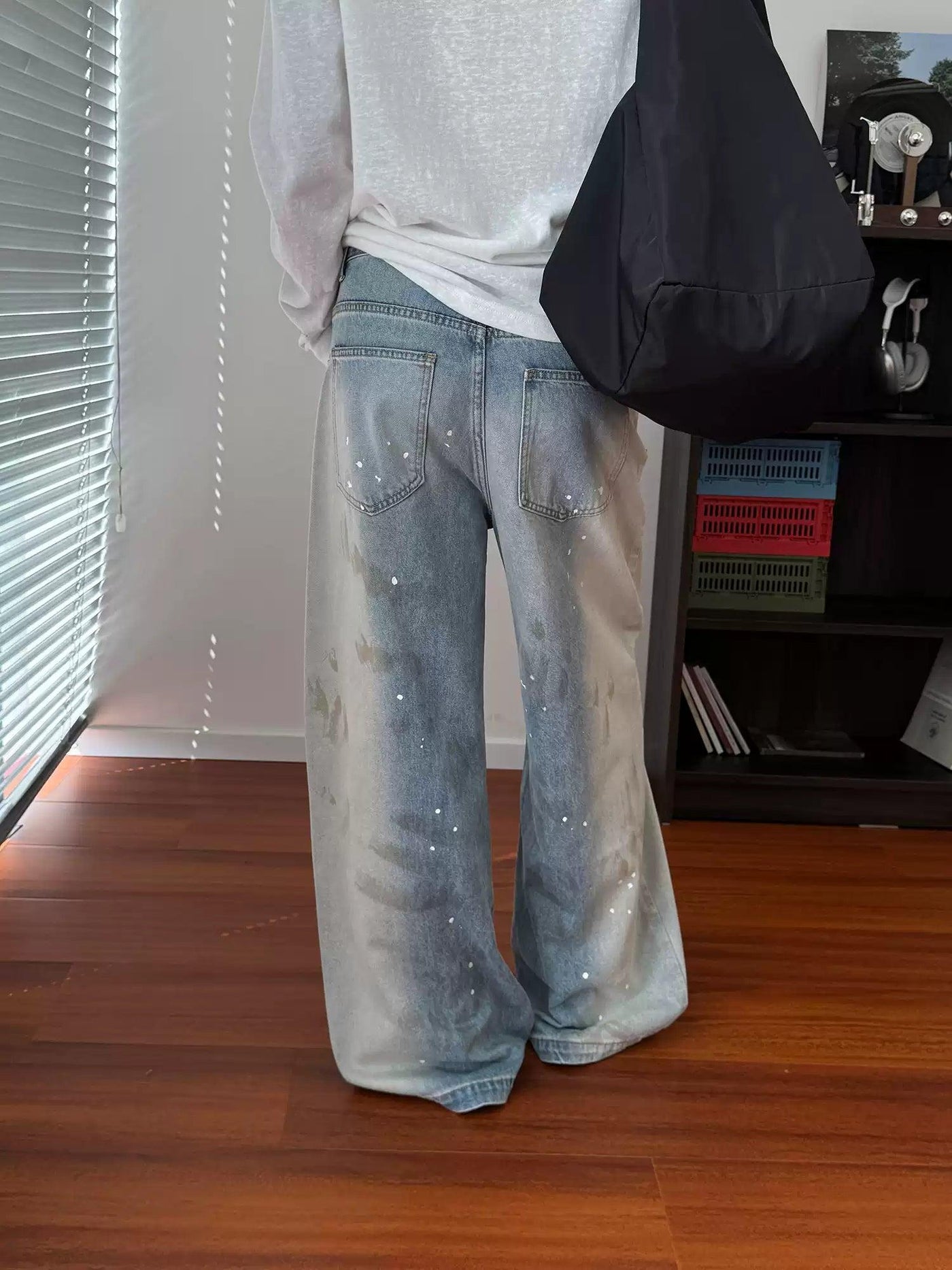 Nine Faded Paint Smudged Jeans-korean-fashion-Jeans-Nine's Closet-OH Garments