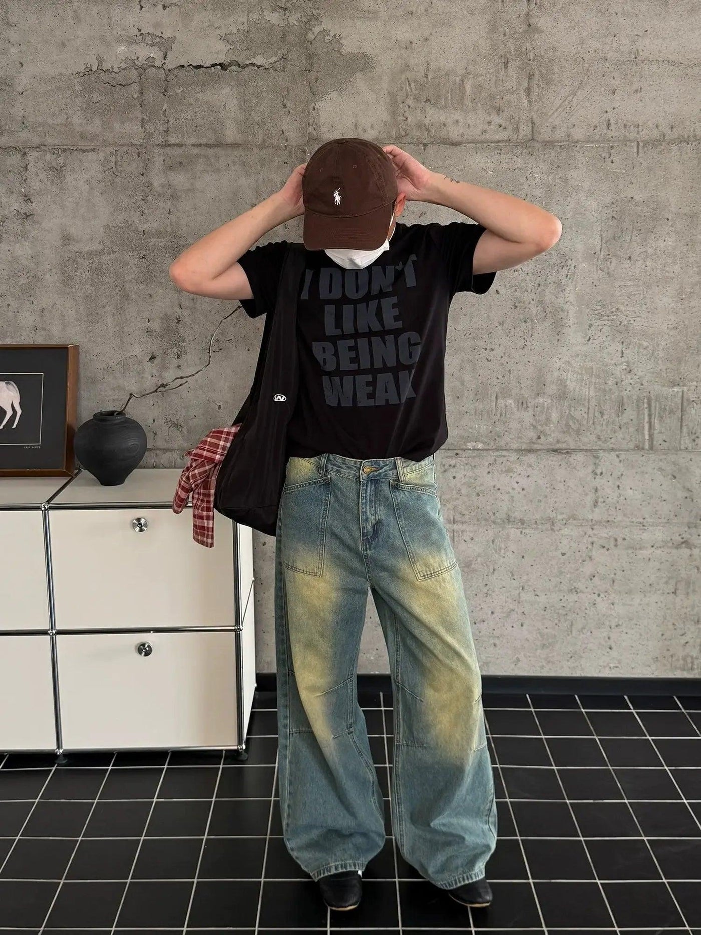 Nine Faded & Washed Wide Fit Jeans-korean-fashion-Jeans-Nine's Closet-OH Garments