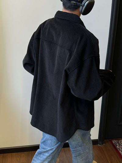 Nine Flap Pocket Fleece Lined Corduroy Jacket-korean-fashion-Jacket-Nine's Closet-OH Garments