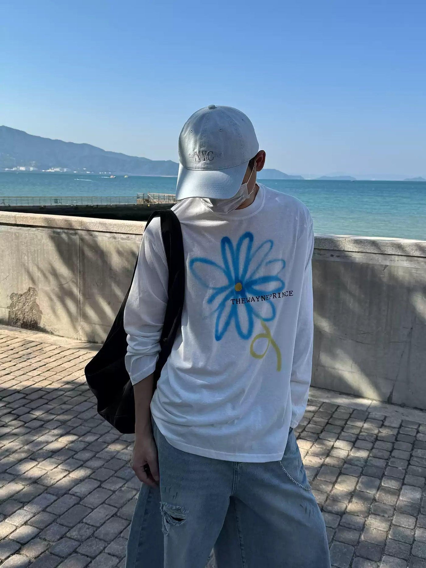 Nine Handwriting Flower Long Sleeves T-Shirt-korean-fashion-T-Shirt-Nine's Closet-OH Garments