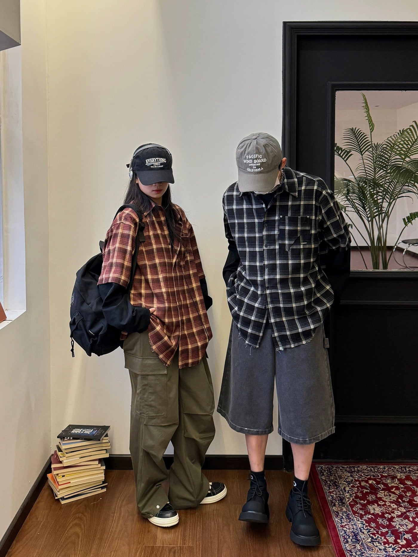 Nine Layered Raw Edge Plaid Shirt-korean-fashion-Shirt-Nine's Closet-OH Garments