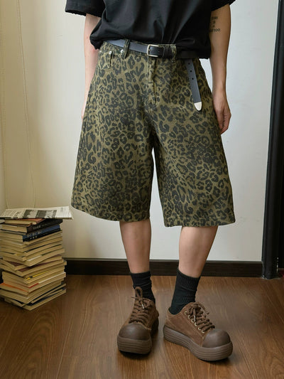 Nine Leopard Pattern Shorts-korean-fashion-Shorts-Nine's Closet-OH Garments