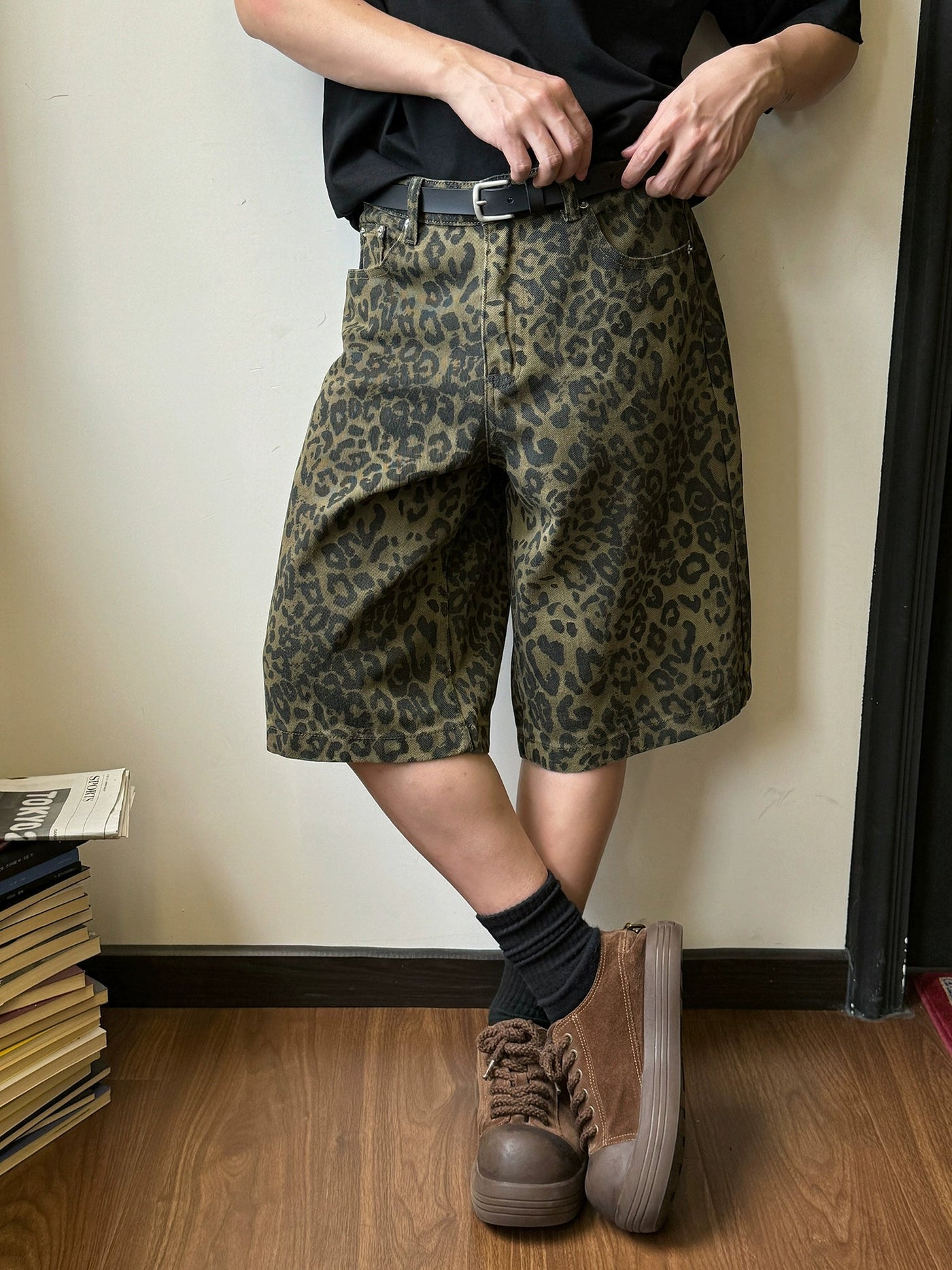 Nine Leopard Pattern Shorts-korean-fashion-Shorts-Nine's Closet-OH Garments