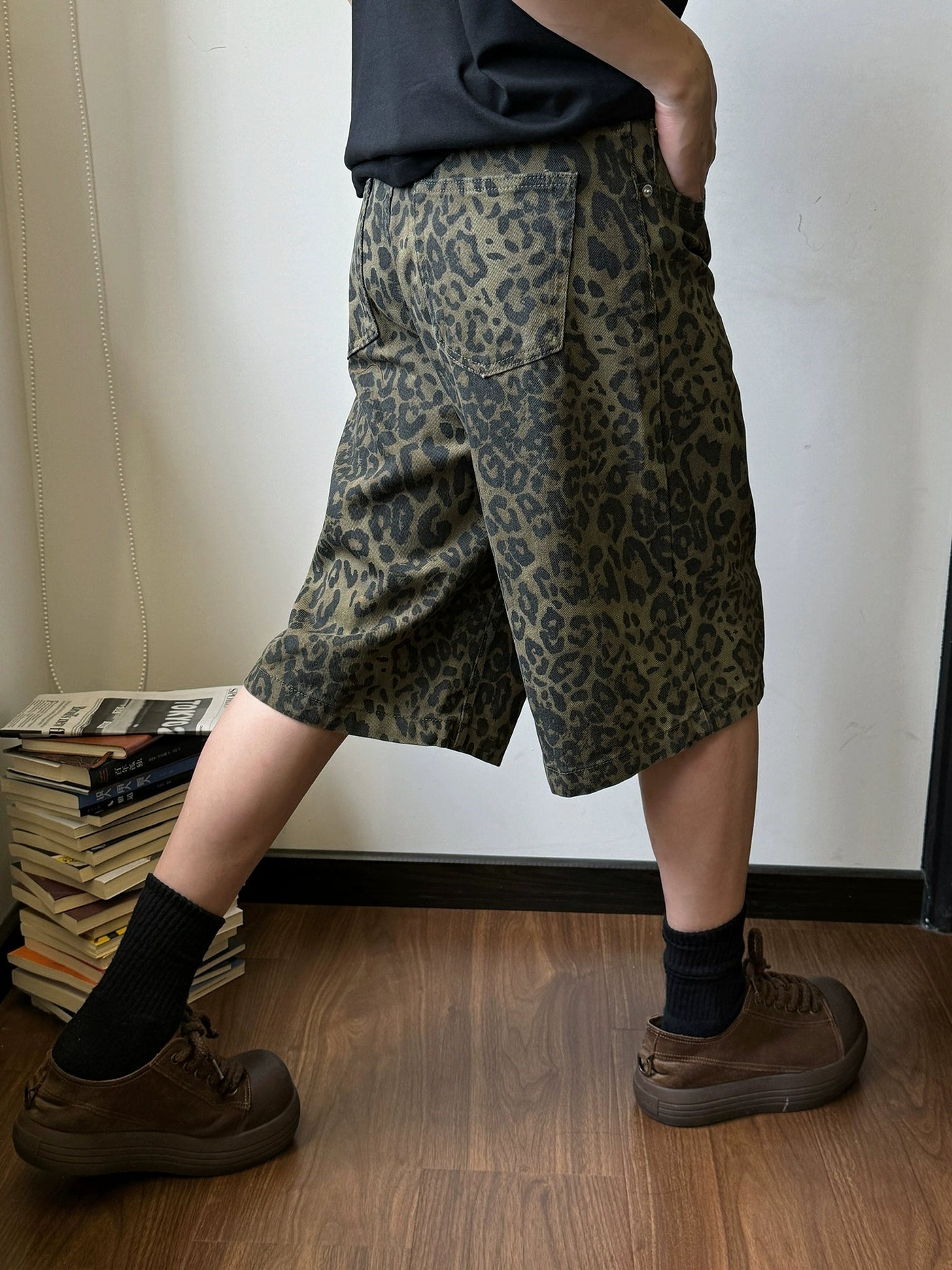 Nine Leopard Pattern Shorts-korean-fashion-Shorts-Nine's Closet-OH Garments