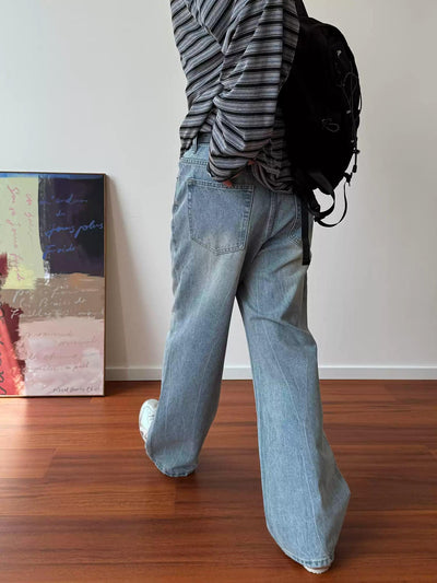 Nine Light Fade Washed Jeans-korean-fashion-Jeans-Nine's Closet-OH Garments