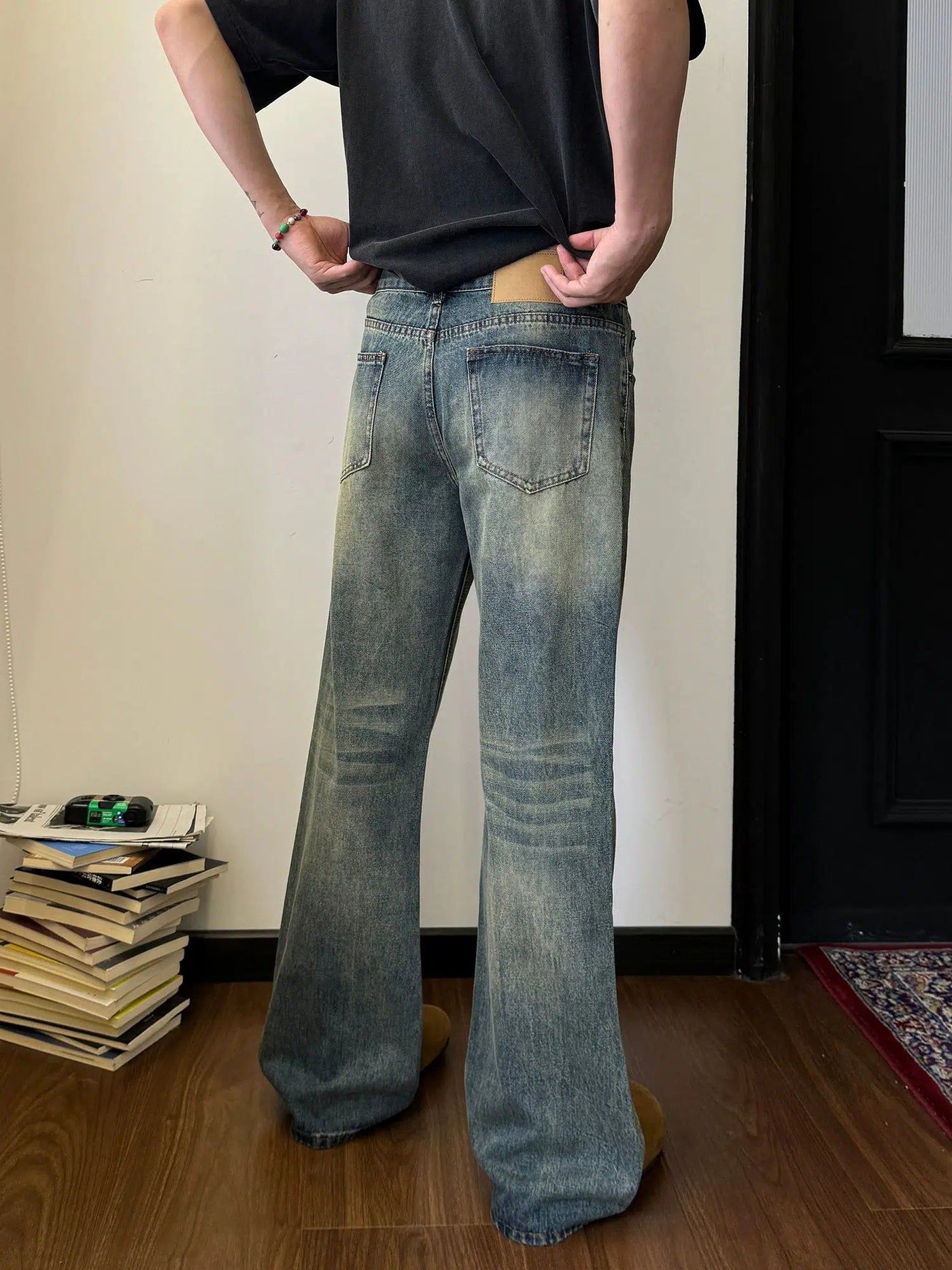 Nine Multi-Whiskers Slant Pocket Jeans-korean-fashion-Jeans-Nine's Closet-OH Garments