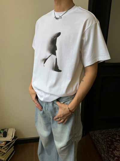 Nine Overlapping Print T-Shirt-korean-fashion-T-Shirt-Nine's Closet-OH Garments