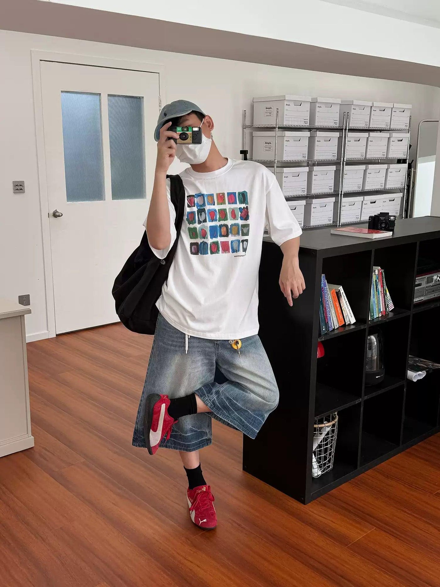 Nine Painted Graphic Pattern T-Shirt-korean-fashion-T-Shirt-Nine's Closet-OH Garments