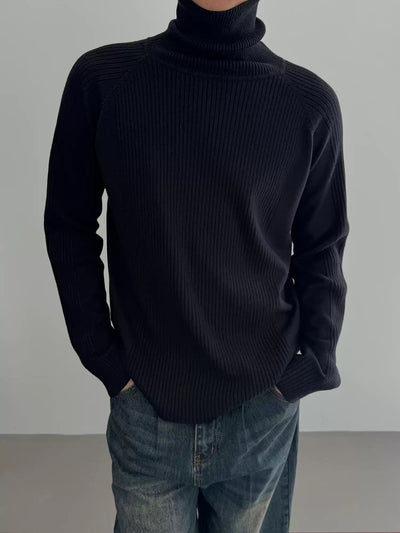 Nine Ribbed Knit Turtleneck-korean-fashion-Turtleneck-Nine's Closet-OH Garments