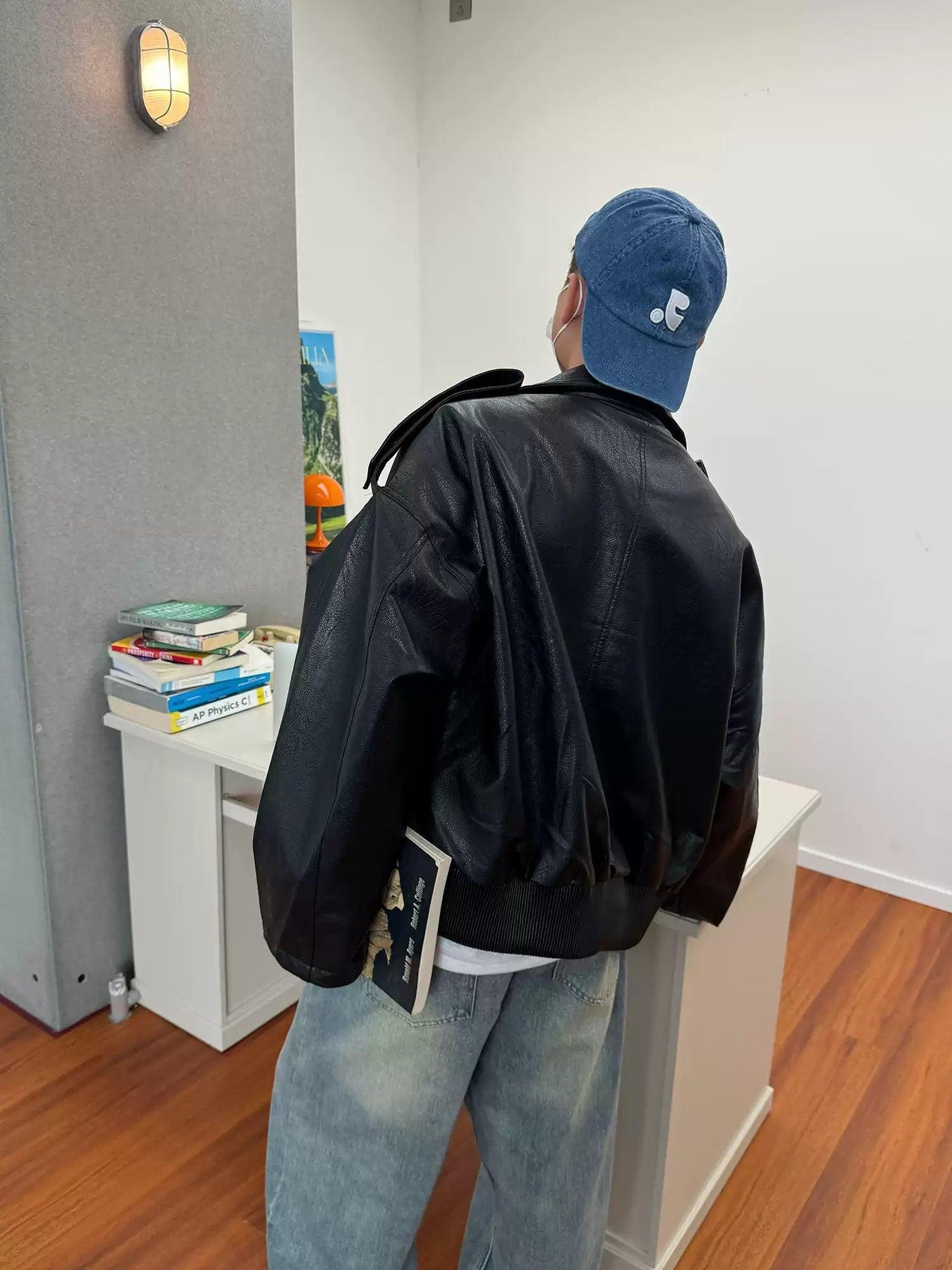 Nine Shoulder Strap Lapel PU Leather Jacket-korean-fashion-Jacket-Nine's Closet-OH Garments