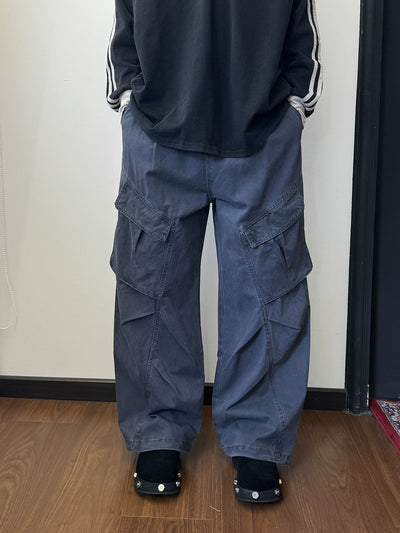 Nine Slant Flap Pocket Cargo Pants-korean-fashion-Pants-Nine's Closet-OH Garments