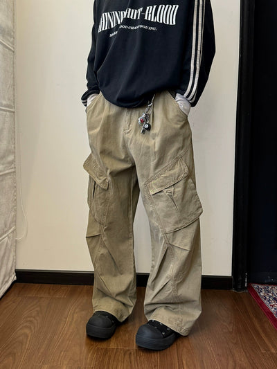 Nine Slant Flap Pocket Cargo Pants-korean-fashion-Pants-Nine's Closet-OH Garments