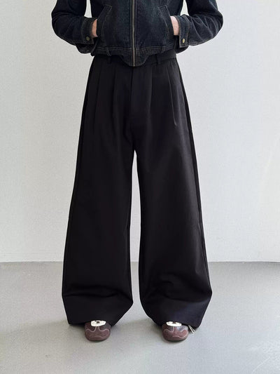 Nine Solid Pleats Trousers-korean-fashion-Trousers-Nine's Closet-OH Garments