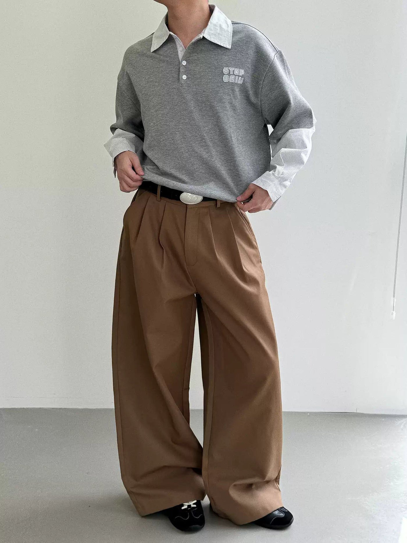 Nine Solid Pleats Trousers-korean-fashion-Trousers-Nine's Closet-OH Garments