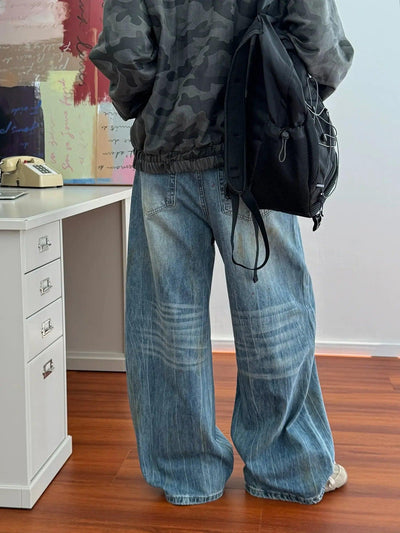 Nine Splatter Detail Wide Leg Jeans-korean-fashion-Jeans-Nine's Closet-OH Garments