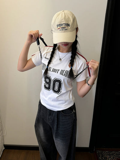 Nine Sports Jersey Style T-Shirt-korean-fashion-T-Shirt-Nine's Closet-OH Garments