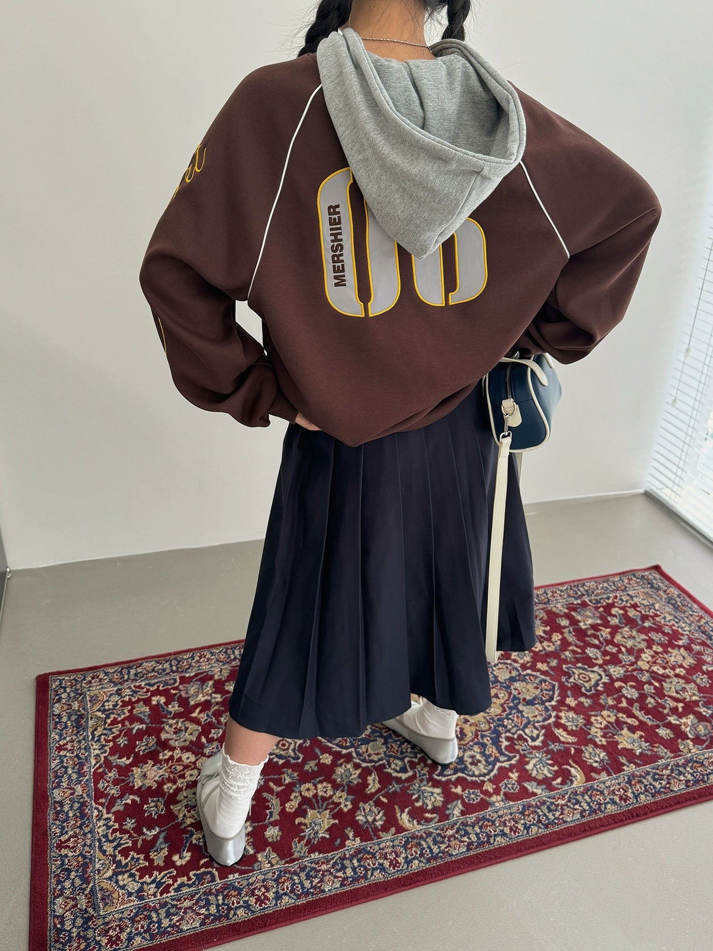 Nine Sports Style Contrast Hoodie-korean-fashion-Hoodie-Nine's Closet-OH Garments