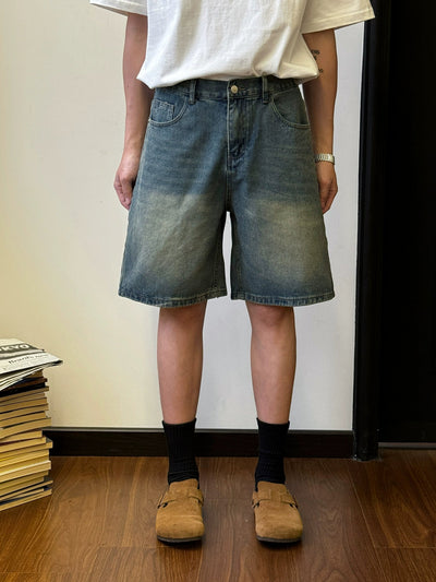 Nine Stone Washed Loose Denim Shorts-korean-fashion-Shorts-Nine's Closet-OH Garments