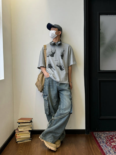 Nine Strap Detail Washed Jeans-korean-fashion-Jeans-Nine's Closet-OH Garments