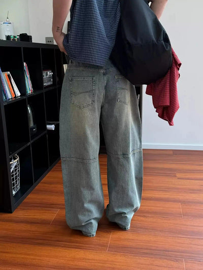 Nine Washed Pleats Wide Jeans-korean-fashion-Jeans-Nine's Closet-OH Garments
