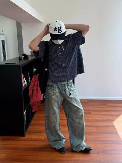 Nine Washed Pleats Wide Jeans-korean-fashion-Jeans-Nine's Closet-OH Garments