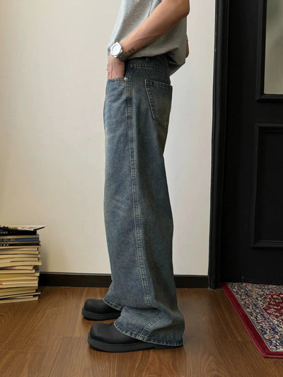 Nine Washed & Whiskers Bootcut Jeans-korean-fashion-Jeans-Nine's Closet-OH Garments