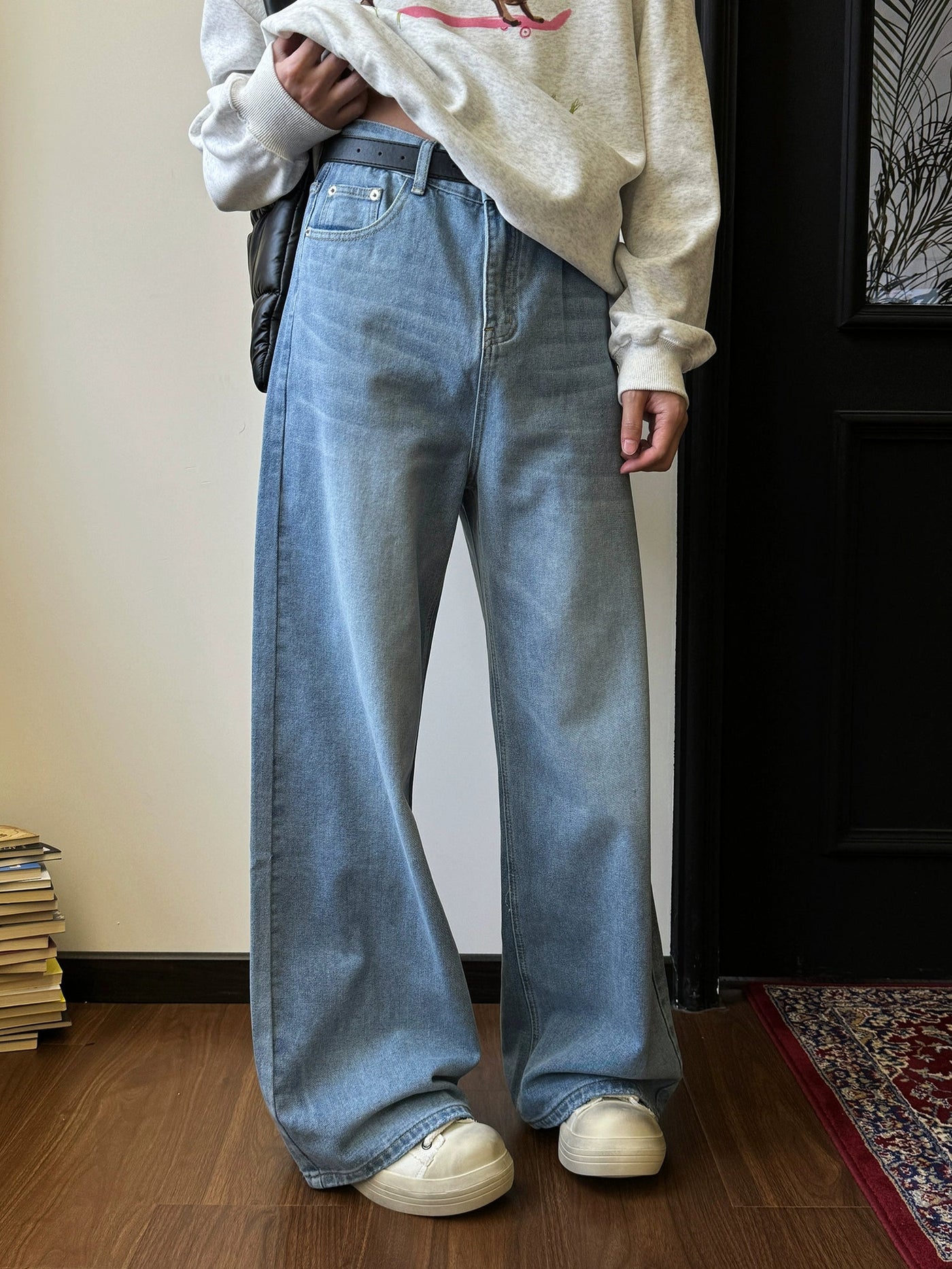 Nine Washed Wide Cut Jeans-korean-fashion-Jeans-Nine's Closet-OH Garments