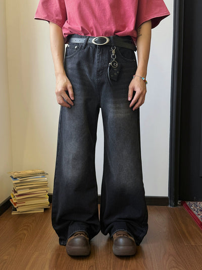 Nine Washed Wide Cut Jeans-korean-fashion-Jeans-Nine's Closet-OH Garments