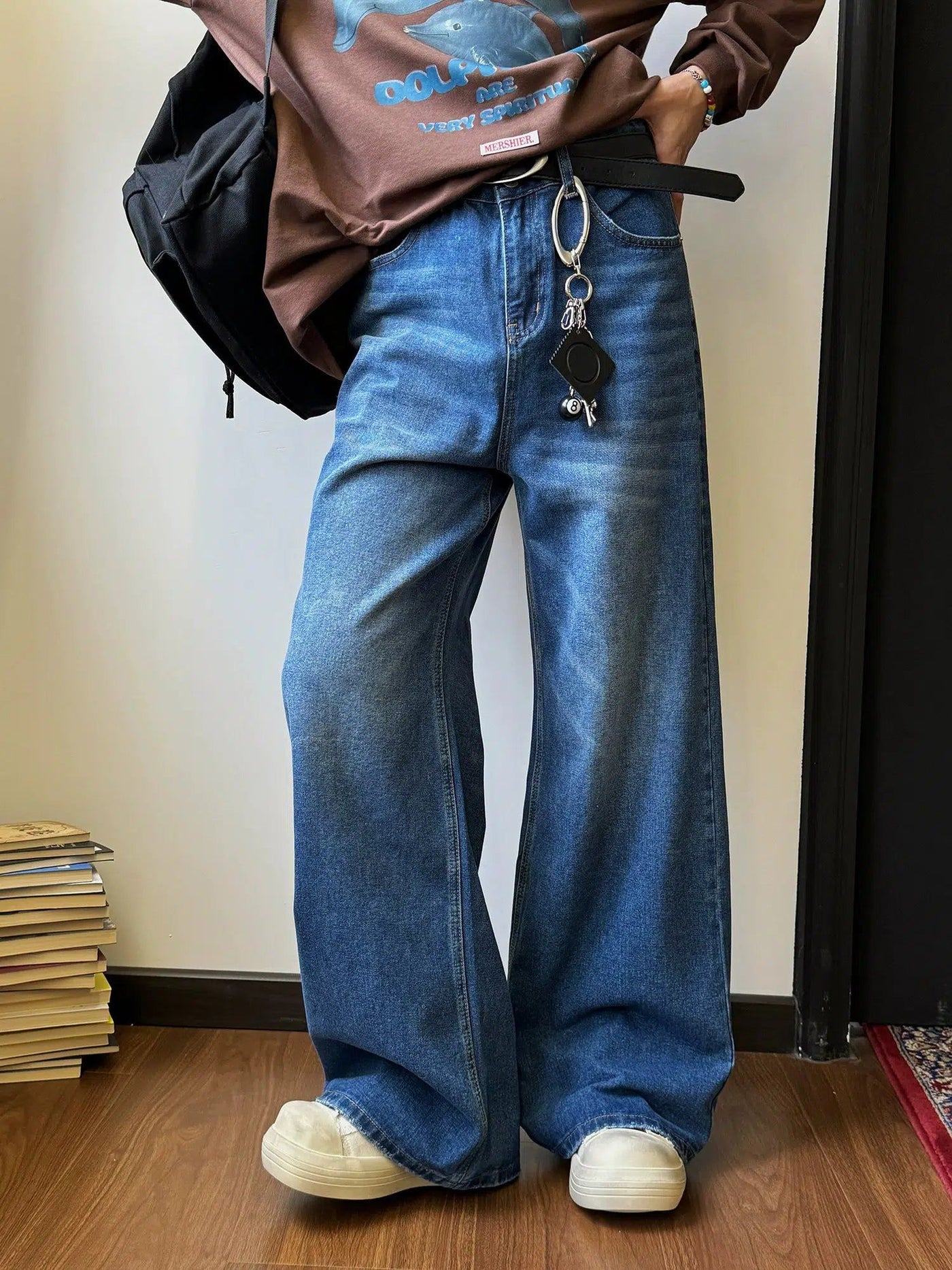 Nine Washed Wide Cut Jeans-korean-fashion-Jeans-Nine's Closet-OH Garments