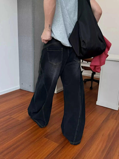 Nine Whiskered Baggy Fit Jeans-korean-fashion-Jeans-Nine's Closet-OH Garments