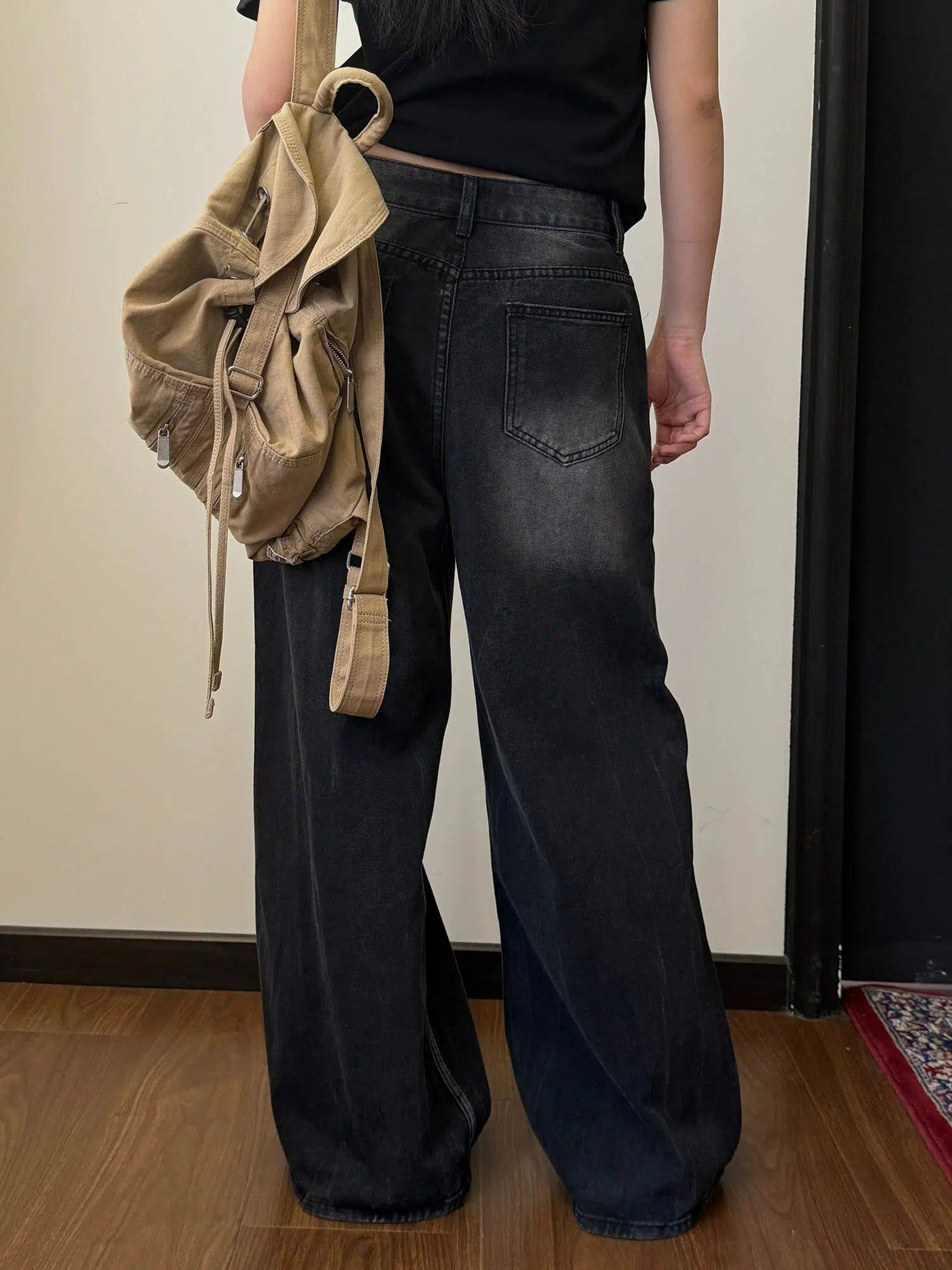 Nine Wide Loose Cut Jeans-korean-fashion-Jeans-Nine's Closet-OH Garments