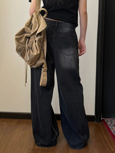 Nine Wide Loose Cut Jeans-korean-fashion-Jeans-Nine's Closet-OH Garments